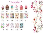 Adesivos de unhas - Cupcakes
