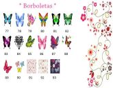Adesivos de unhas - Borboletas