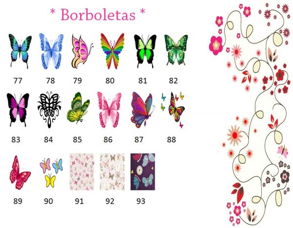 Adesivos de unhas - Borboletas